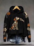 Skeleton Dog Patchwork Hoodie Halloween Clothing Gifts For Women Who Have Everything - Animerelic