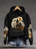 Haunted House Moon Bats Hoodie Halloween Spooky Merch Cute Outfit Gift - Animerelic