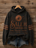 Salem Broom Co Quality Handcrafted Enchanted Est 1692 Hoodie Halloween Witch Merch Spooky Gifts - Animerelic