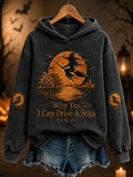 Why Yes I Can Drive A Stick Hoodie Halloween Witch Merch Gifts For My Wife - Animerelic