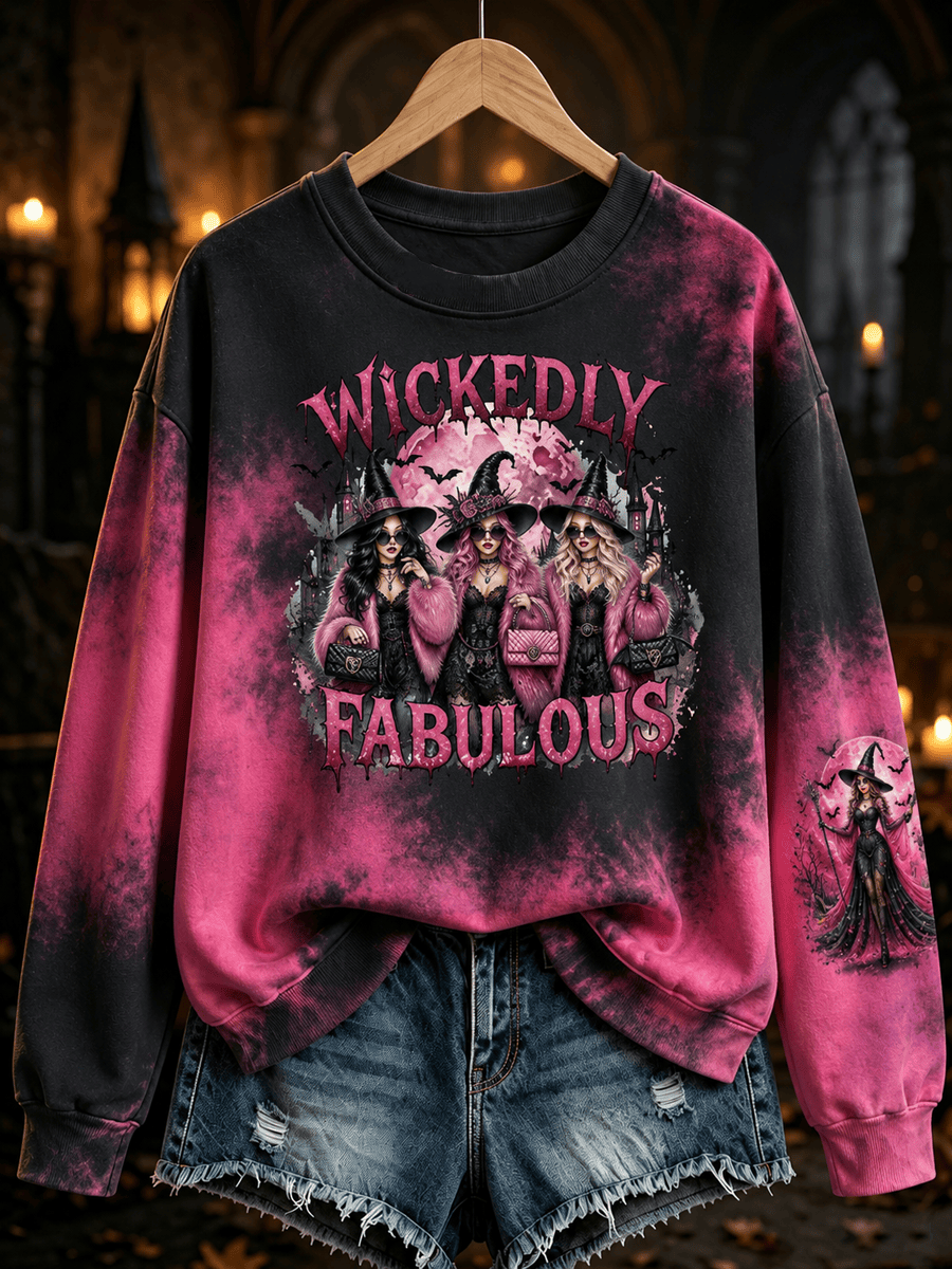 Wickedly Fabulous Sweatshirt Halloween Witch Clothing Halloween Clothes For Her - Animerelic