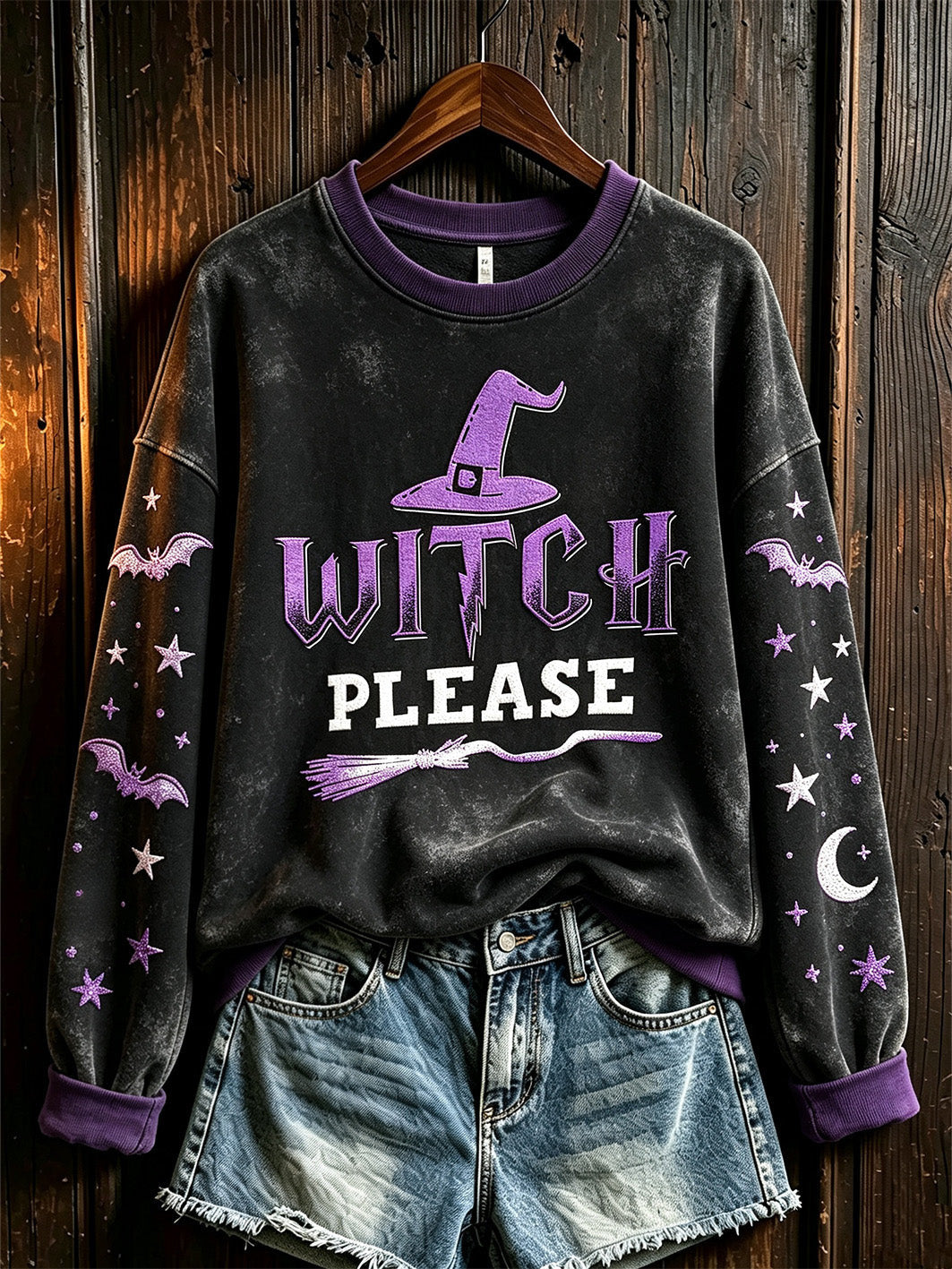 Witch Please Sweatshirt Halloween Clothing Trendy Halloween Apparel - Animerelic
