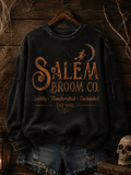 Salem Broom Co Quality Handcrafted Enchanted Est 1692 Sweatshirt Halloween Witch Merch Fan Gift - Animerelic