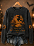 Why Yes I Can Drive A Stick Sweatshirt Halloween Witch Clothing Top Women Halloween Outfit - Animerelic