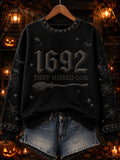 1692 They Missed One Sweatshirt Halloween Witch Merch Cozy Halloween Clothes - Animerelic