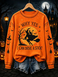 Why Yes I Can Drive A Stick Sweatshirt Halloween Witch Clothing Great Halloween Apparel Finds - Animerelic