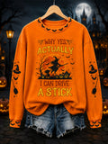 Why Yes Actually I Can Drive A Stick Sweatshirt Halloween Witch Merch Unique Gift For Women - Animerelic
