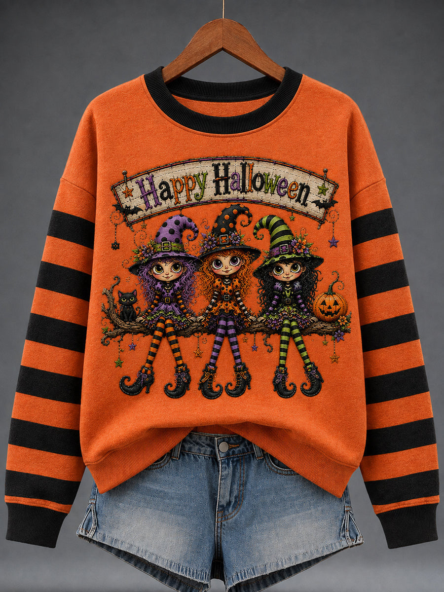 Happy Halloween Sweatshirt Witches Merch Present For Halloween Lovers - Animerelic