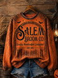 Salem Broom Co Quality Handcrafted Enchanted Est 1692 Sweatshirt Halloween Spooky Merch - Animerelic