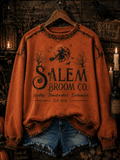 Salem Broom Co Quality Handcrafted Enchanted Est 1692 Sweatshirt Halloween Witch Merch - Animerelic