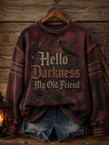 Hello Darkness My Old Friend Sweatshirt Gothic Crow Clothing Birthday Gifts For Women - Animerelic