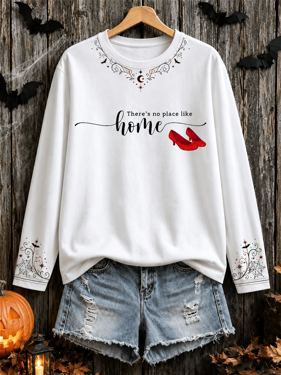There's No Place Like Home Long Sleeve Shirt Halloween Witch Merch Unique Gifts For Women - Animerelic
