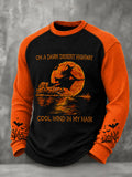 On A Dark Desert Highway Cool Wind In My Hair Long Sleeve Shirt Halloween Witch Merch - Animerelic