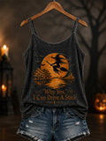 Why Yes I Can Drive A Stick Tank Top Halloween Witch Merch Unique Halloween Outfit - Animerelic