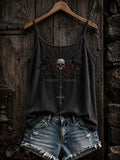 Midnight Garden Tank Top Gothic Skull Clothing Fall Fashion Gift Ideas - Animerelic