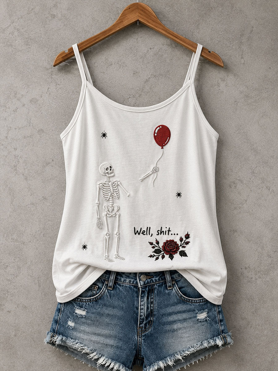 Well Shit Tank Top Skeleton Halloween Merch Cute Halloween Outfit Finds - Animerelic