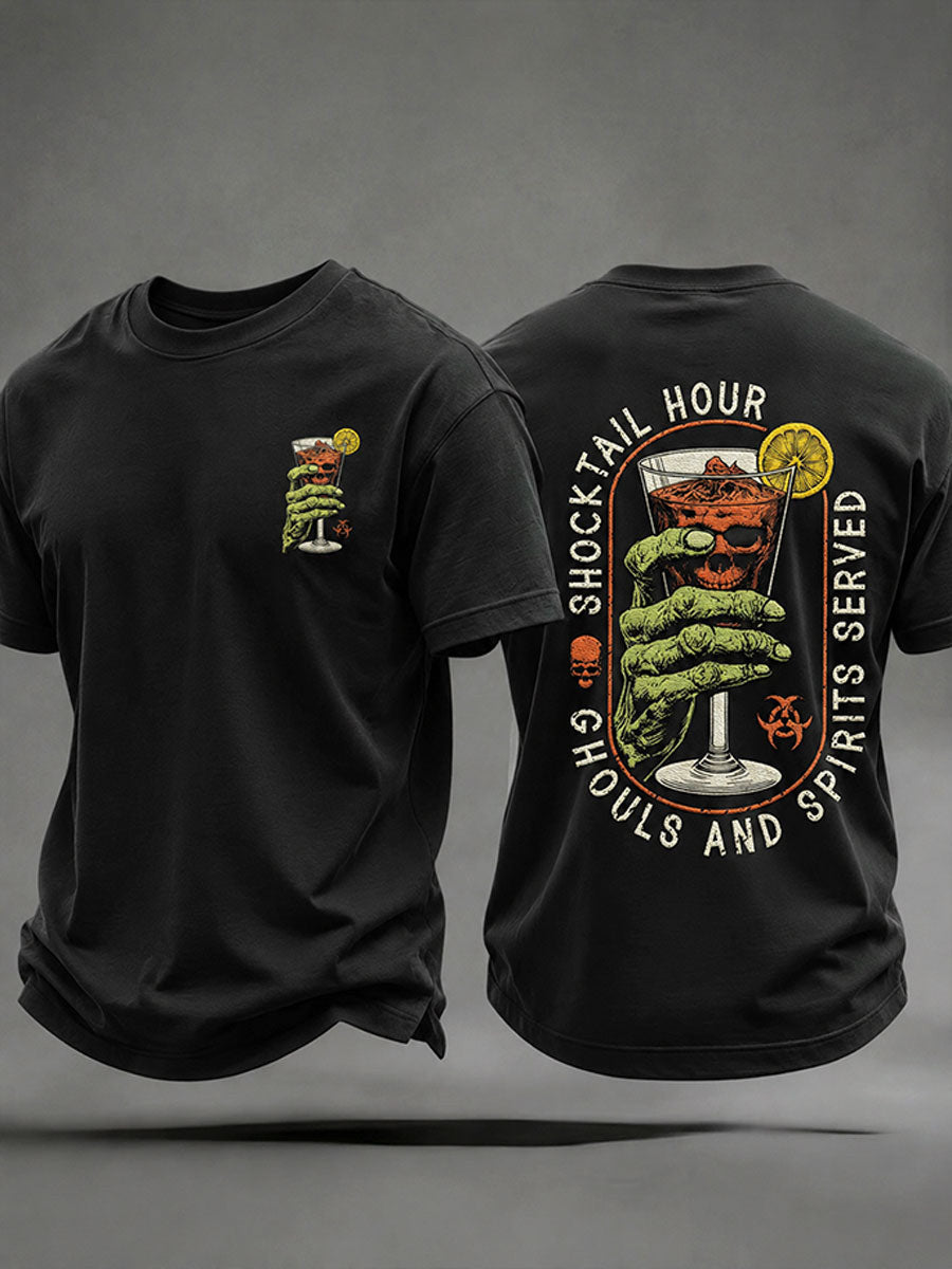 Shocktail Hour Ghouls And Spirits T-Shirt Halloween Spooky Merch Unique Gifts For Him - Animerelic