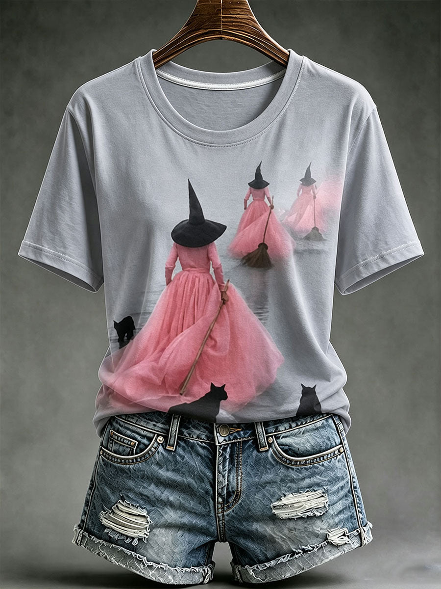 Witches Brooms Black Cats T-Shirt Halloween Witch Merch Present For Halloween - Animerelic