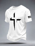 Abstract Cross T-Shirt Christian American Apparel Christian Boss Gift For Men - Animerelic