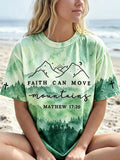 Faith Can Move Mountains Matthew 17 20 T-Shirt Christian Bible Verse Clothes Religious Gift - Animerelic