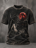 Gothic Haunted House Blood Moon T-Shirt Halloween Spooky Clothing Spooky Lover Gift Ideas