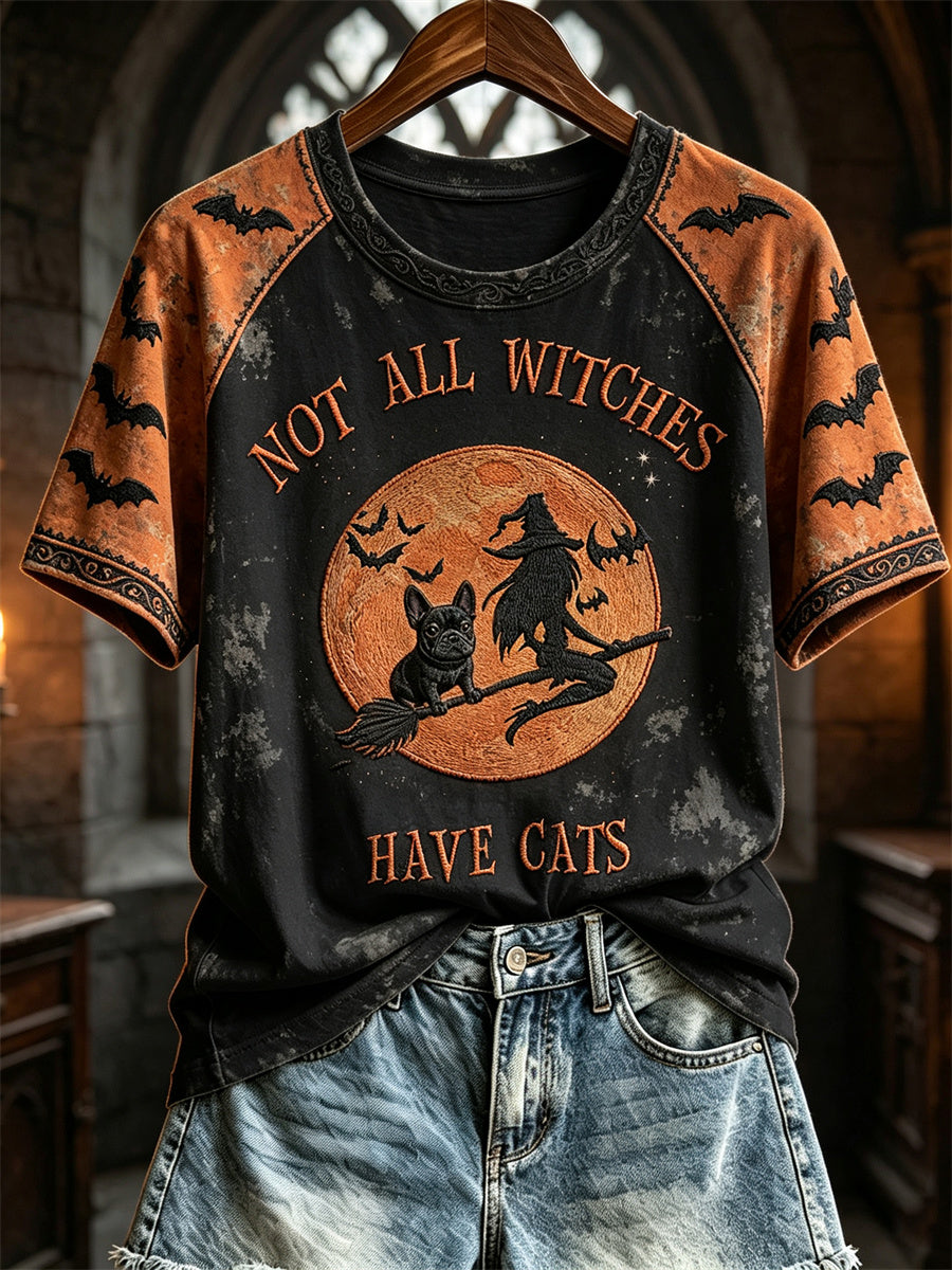 Not All Witches Have Cats T-Shirt Halloween Witch Clothing Present For Women