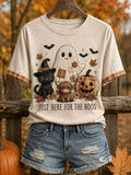 Just Here For The Boos T-Shirt Halloween Ghost Clothing Spooky Apparel For Her