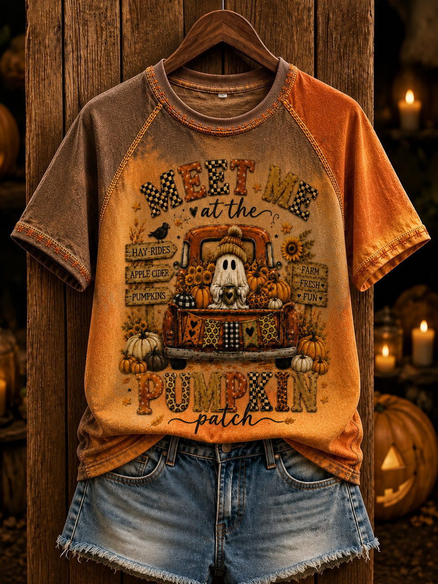 Meet Me At The Pumpkin Patch T-Shirt Autumn Halloween Merch Halloween Apparel