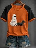 Ghost Dachshund T-Shirt Halloween Dog Clothing Gifts For Wife Who Has Everything