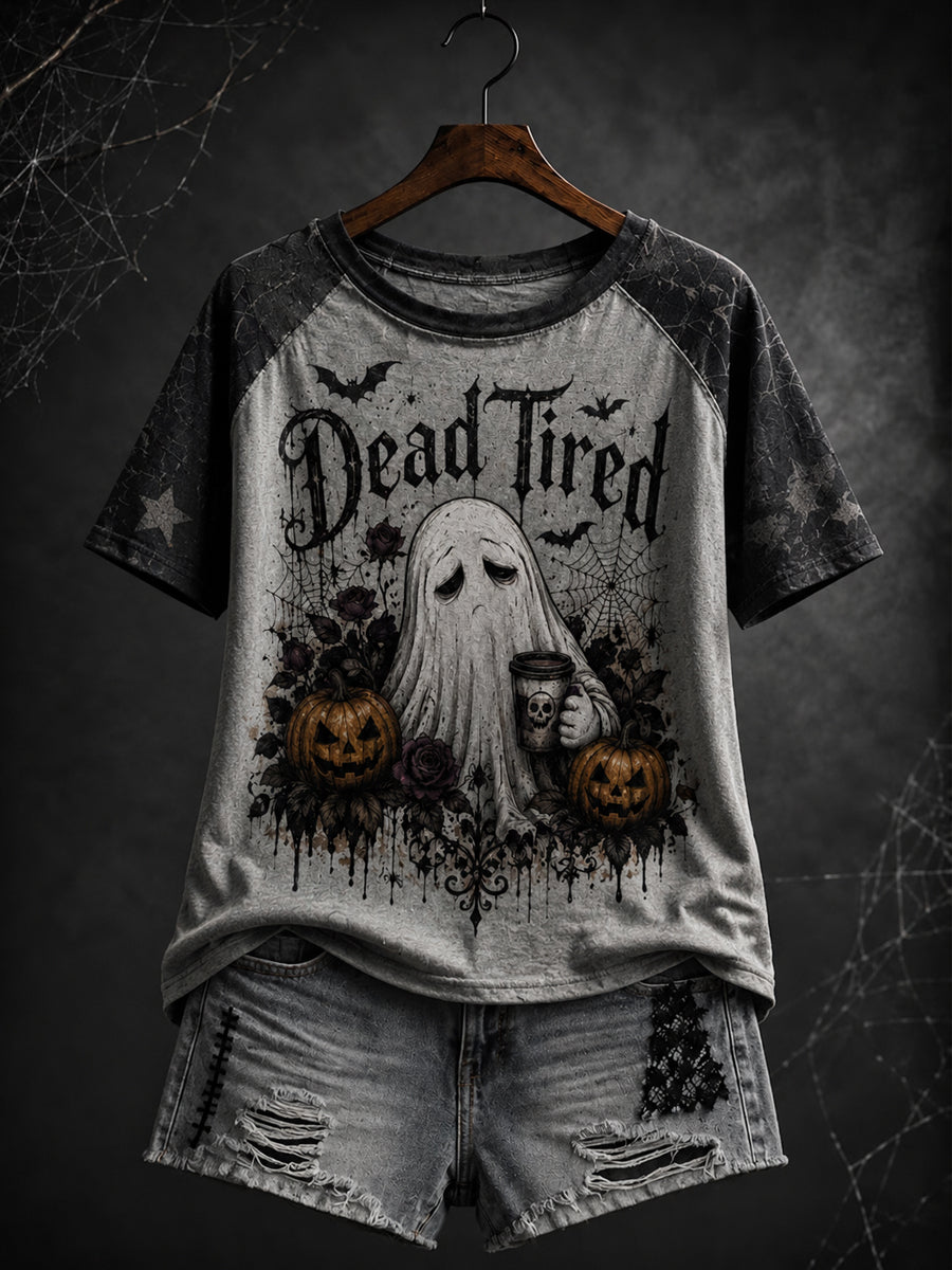 Dead Tired T-Shirt Halloween Ghost Clothing Birthday Ideas For Wife