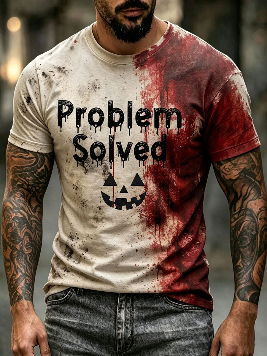 Problem Solved T-Shirt Halloween Spooky Merch Best Halloween Apparel