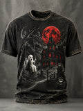 Spooky Ghost On Swing Blood Moon T-Shirt Halloween Spooky Clothing Unique Halloween Lover