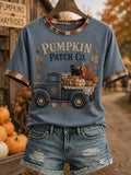Autumn Harvest Truck Black Cat T-Shirt Autumn Halloween Merch Gift Ideas For Wife