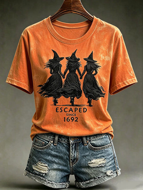 Escaped Since 1692 T-Shirt Halloween Witch Clothing Cute Halloween Gifts