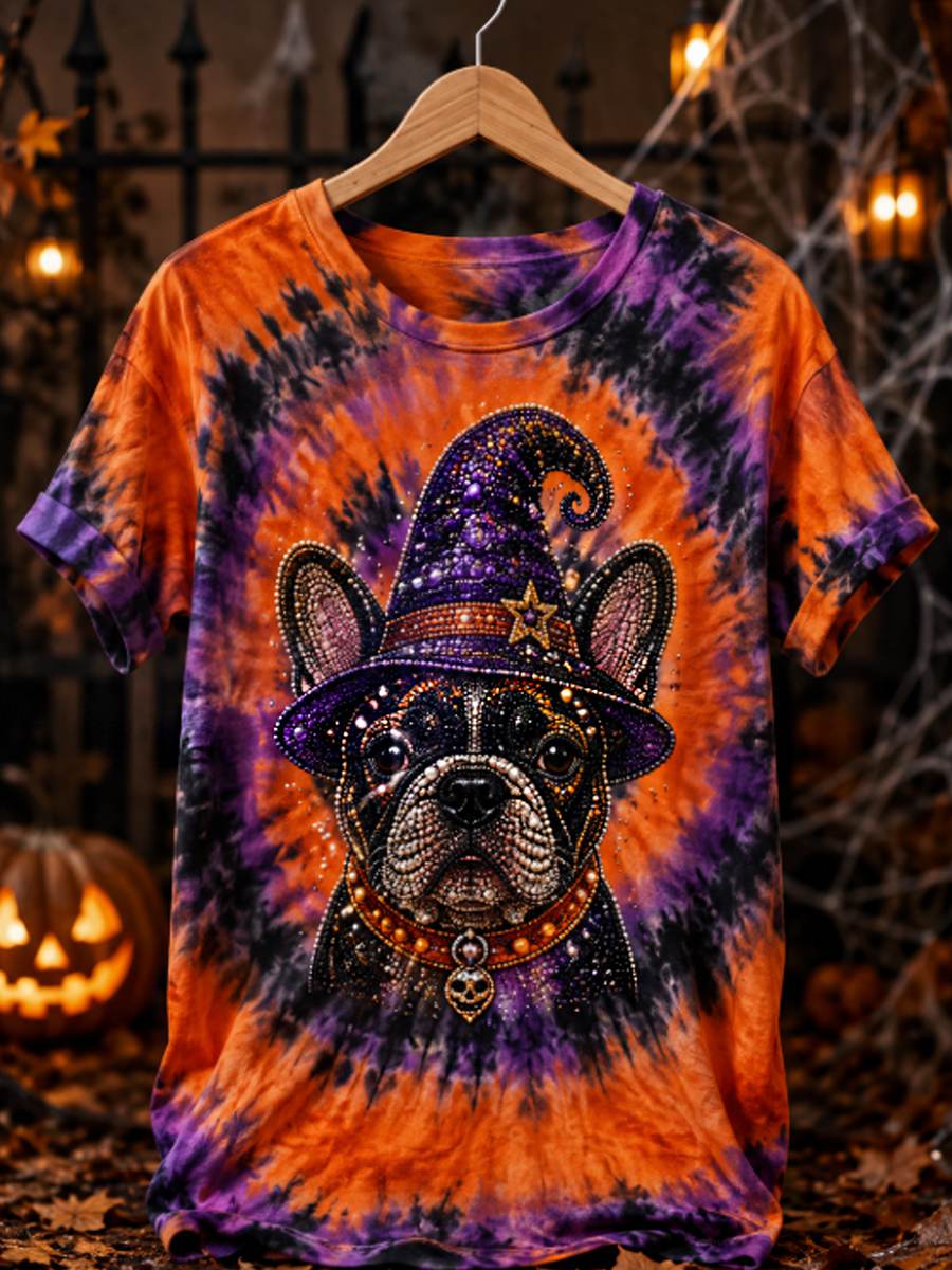 French Bulldog Witch T-Shirt Halloween Dog Clothing Apparel For Outfit Lovers