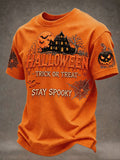Halloween Trick Or Treat Stay Spooky T-Shirt Vintage Halloween Clothing Top Apparel Gift