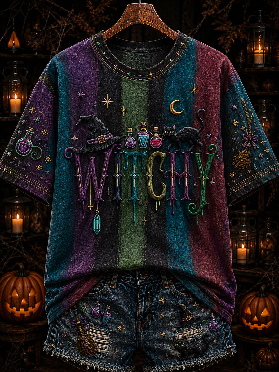 Witchy T-Shirt Halloween Witch Merch Unique Halloween Apparel Finds