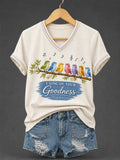I Sing Of Your Goodness Psalm 89 1 V-Neck Shirt Christian Birds Music Apparel Gifts For Fans