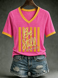 Be Still Psalm 46 10 V-Neck Shirt Christian Religious Apparel Christian Gifts Her