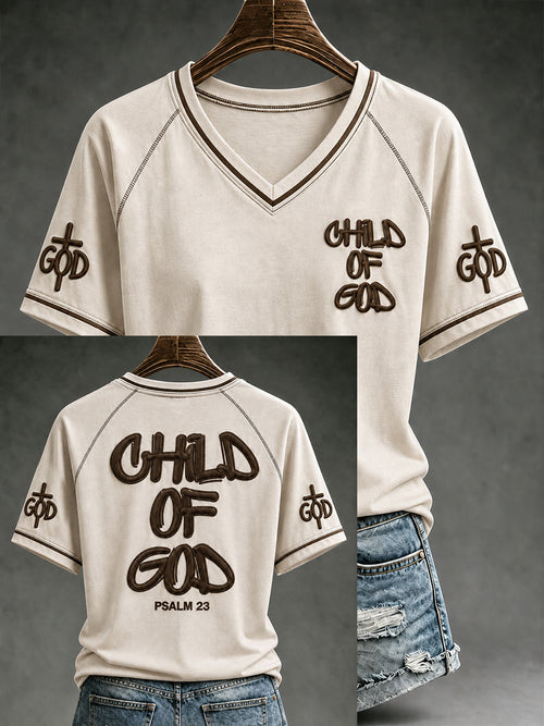 Child Of God Psalm 23 V-Neck Shirt Christian Faith Merch Religious Easter Gifts Men