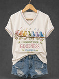 I Sing Of Your Goodness Psalm 89 1 V-Neck Shirt Christian Birds Faith Apparel Godly Mom Gift