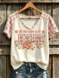 All My Hope Is In Jesus V-Neck Shirt Christian Faith Clothing Christian Gifts Grandpa