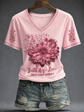 Faith Hope Love V-Neck Shirt Breast Cancer Shirt Birthday Gift Ideas For Her