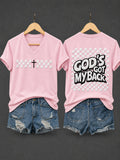 God_s Got My Back V-Neck Shirt Christian Faith Clothes Faith Based Gifts Friends