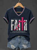 Faith Matthew 17 20 V-Neck Shirt Christian Faith Clothes Gifts For Superfans