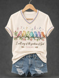 I Will Sing Of The Goodness Of God Psalm 89 1 V-Neck Shirt Christian Faith Merch Gifts For Her