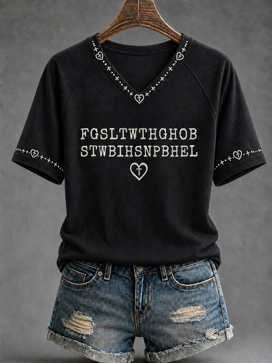 For God So Loved The World V-Neck Shirt Christian Faith Merch Useful Gifts
