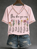 Camiseta Dios Dice Que Eres V-Neck Shirt Christian Floral Merch Good Gifts