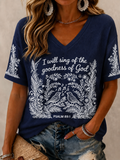 I Will Sing Of The Goodness Of God Psalm 89 1 V-Neck Shirt Christian Faith Apparel