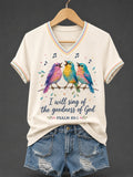 I Will Sing Of The Goodness Of God Psalm 89 1 V-Neck Shirt Christian Faith Merch Gifts For Fans